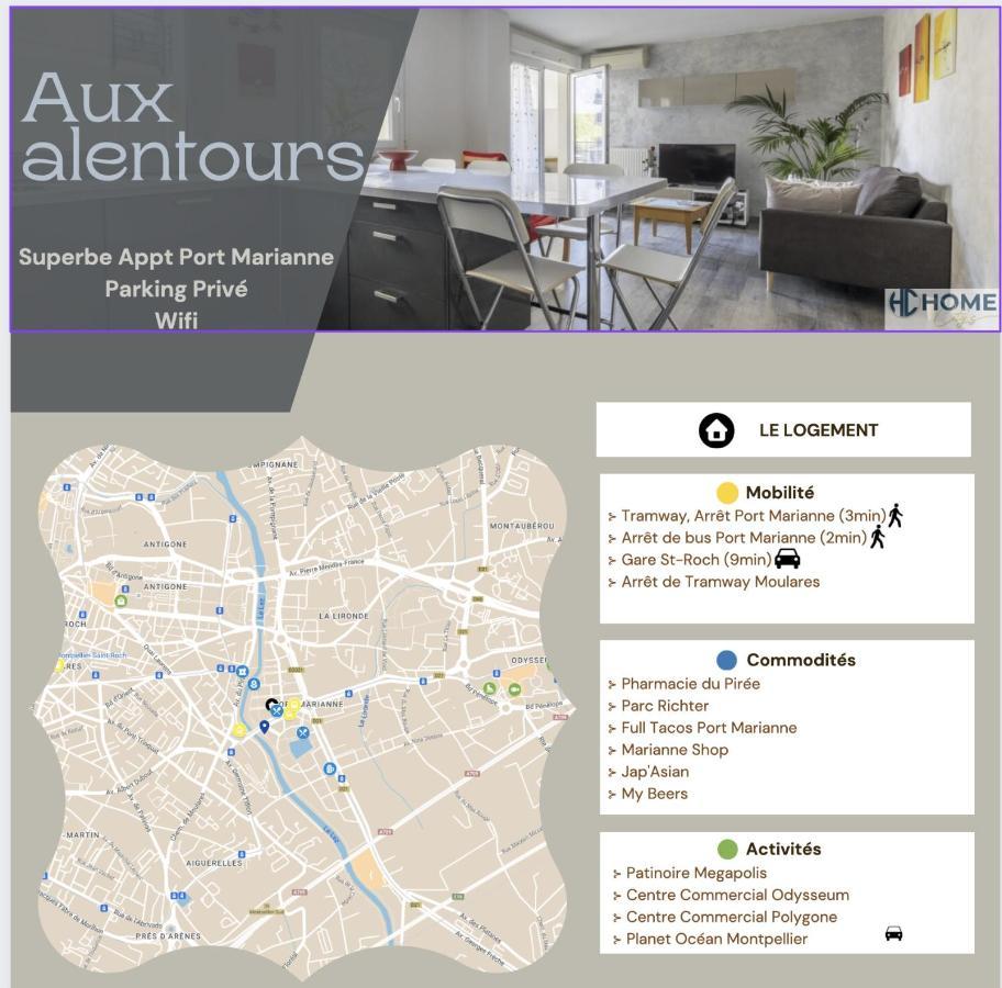 Superbe Appt Port Marianne, Parking Prive, 4 Personnes Apartment Montpellier Exterior photo